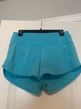 Lululemon Aqua HR Speed Up Shorts 2.5 inch, Sz 6, Good Condition